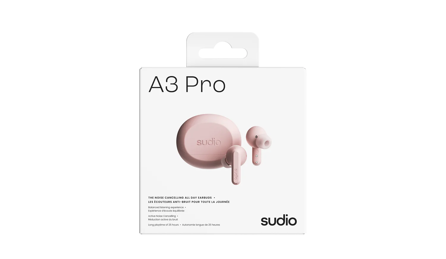 Sudio A3 Pro Earbuds and Case package box