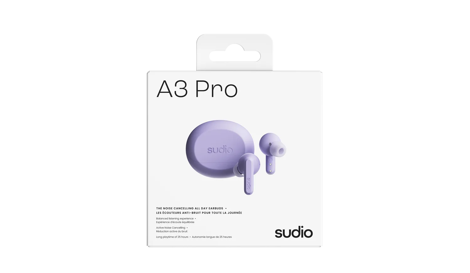 Sudio A3 Pro Earbuds and Case package box